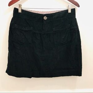 Athleta Cordoba Corduroy Skirt 6 black cotton spandex stretch
